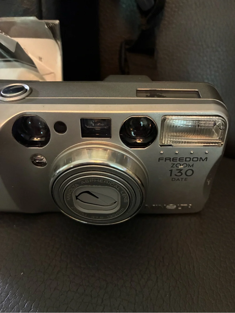 Minolta Freedom 130 Zoom 35mm Film Camera w/Carrying Case, Manual, & Film Roll